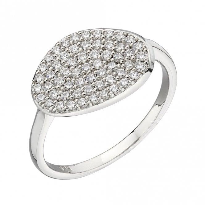 Fiorelli Silver & CZ Pave Organic Shape Ring