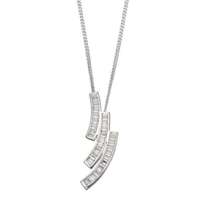 Joshua James Stardust Silver & CZ Baguette Pendant