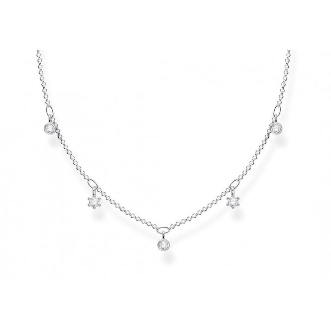 Thomas Sabo Silver & White Zirconia Charms Necklace