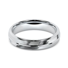 Wellesley 18ct White Gold 5mm Textured Court Wedding Ring