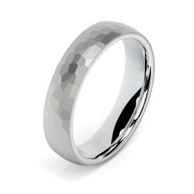 Heath 18ct White Gold 5mm Textured Court Wedding Ring