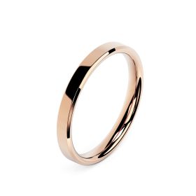 18ct Rose Gold 2.5mm Bevelled Edge Wedding Ring