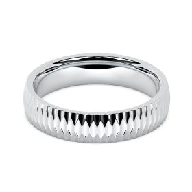 Winston 18ct White Gold 5mm Textured Court Wedding Ring