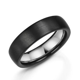 Men's Zirconium & Platinum 6mm Wedding Ring