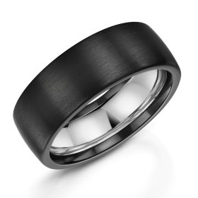 Men's Zirconium & Platinum 8mm Wedding Ring