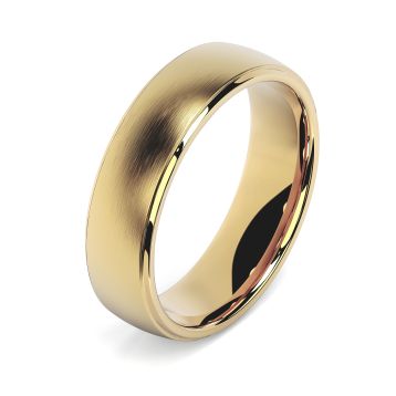 Side view of Eden 18ct Yellow Gold 6mm Textured Court Wedding Ring