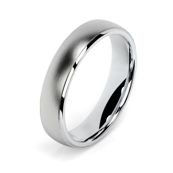 Side view of Eden 18ct White Gold 5mm Textured Court Wedding Ring