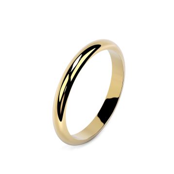 Side view of 18ct Yellow Gold 2.5mm D-Shaped Wedding Ring