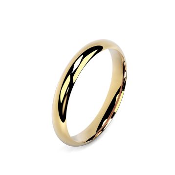 Side view of 18ct Yellow Gold 3mm Paris Profile Wedding Ring