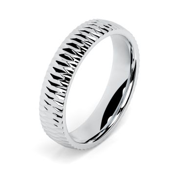 Side view of Winston Platinum 5mm Textured Court Wedding Ring