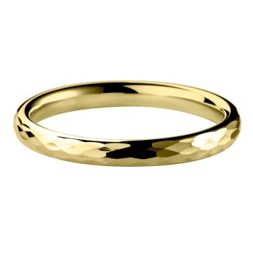 Top view of Lulu 18ct Yellow Gold 2.5mm Textured Court Wedding Ring