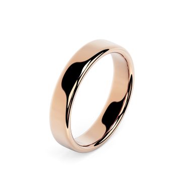 Side view of 18ct Rose Gold 4mm Rounded Flat Wedding Ring