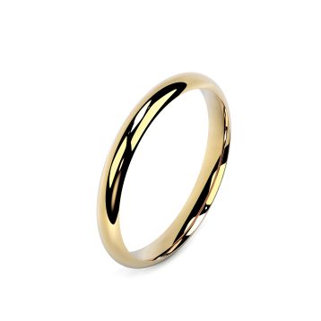 Side view of 18ct Yellow Gold 2.5mm Paris Profile Wedding Ring