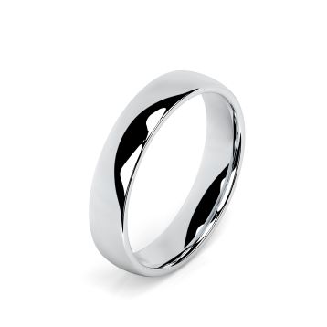 Side view of Platinum 4mm Court Wedding Ring