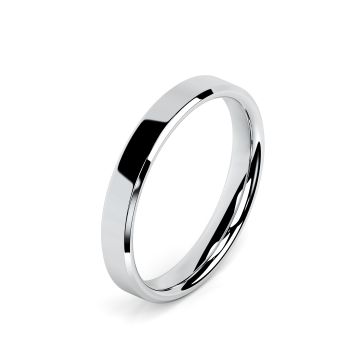 Platinum 3mm Bevelled Edge Wedding Ring