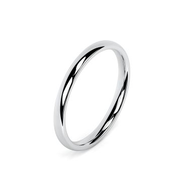 Side view of Platinum 2mm Court Wedding Ring