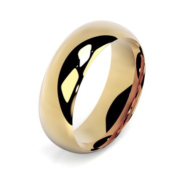 Side view of 18ct Yellow Gold 7mm Paris Profile Wedding Ring