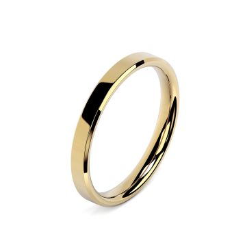 Side view of 18ct Yellow Gold 2.5mm Bevelled Edge Wedding Ring