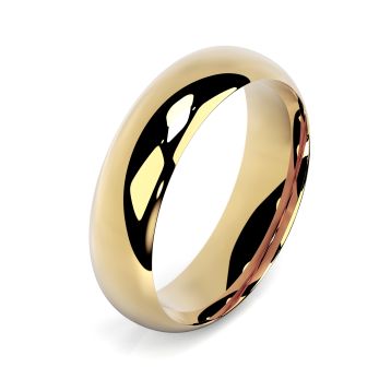 Side view of 18ct Yellow Gold 6mm Paris Profile Wedding Ring