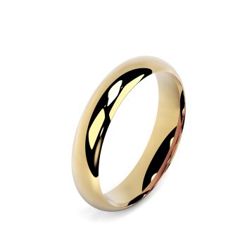 Side view of 18ct Yellow Gold 4mm Paris Profile Wedding Ring