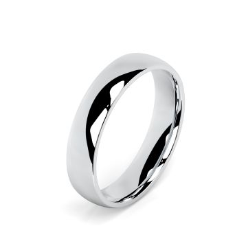 Side view of Platinum 4mm Cushion Wedding Ring