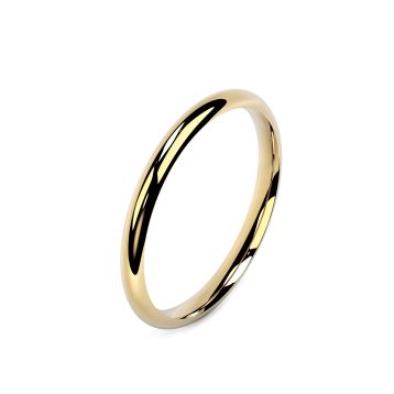 Side view of 18ct Yellow Gold 2mm Paris Profile Wedding Ring