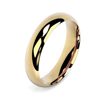 Side view of 18ct Yellow Gold 5mm Paris Profile Wedding Ring