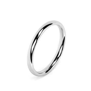 Side view of Platinum 2mm Cushion Wedding Ring