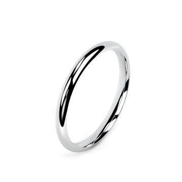 Side view of 18ct White Gold 2mm Paris Profile Wedding Ring