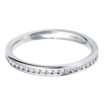 Top view of Stephanie Platinum 2.5mm Textured Court Wedding Ring