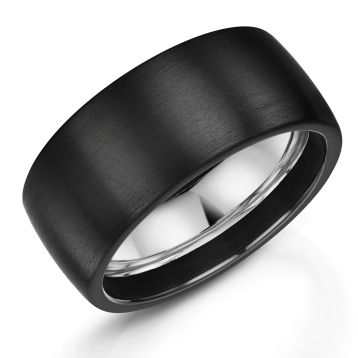 Men's Zirconium & Platinum 10mm Wedding Ring