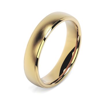 Side view of Eden 18ct Yellow Gold 5mm Textured Court Wedding Ring