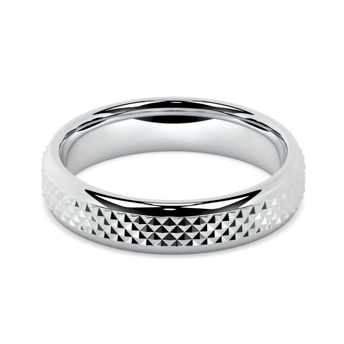 Cavendish 18ct White Gold 5mm Textured Court Wedding Ring