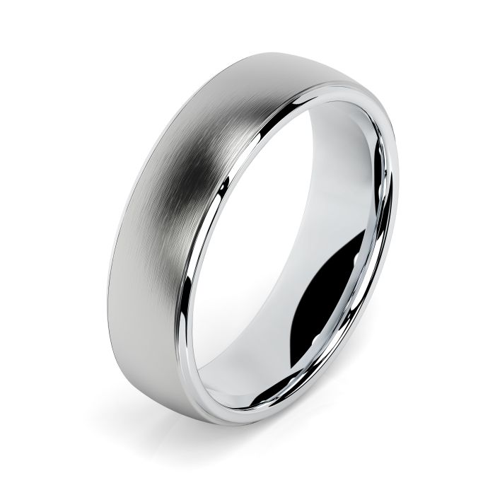 Eden 18ct White Gold 6mm Textured Court Wedding Ring