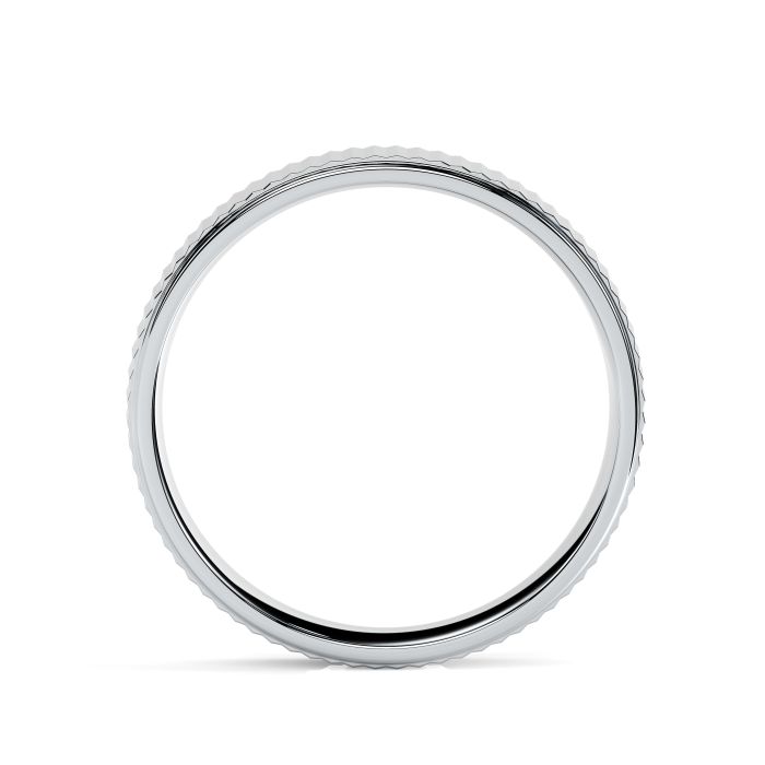 Augustus 18ct White Gold 5mm Textured Flat Court Wedding Ring