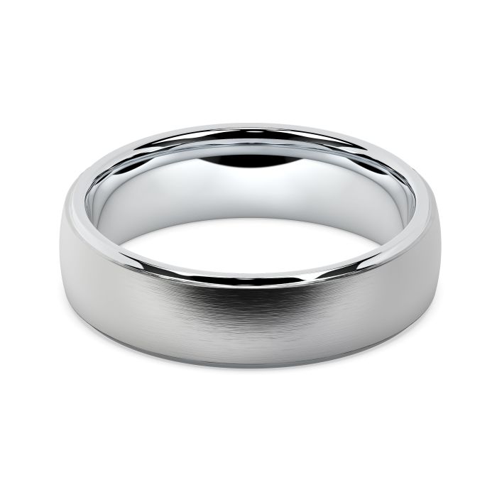 Eden 18ct White Gold 6mm Textured Court Wedding Ring