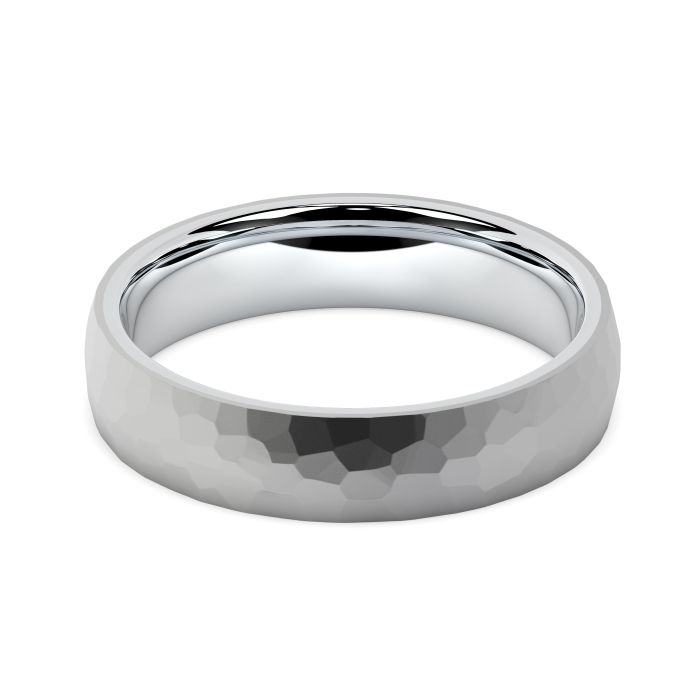 Heath 18ct White Gold 5mm Textured Court Wedding Ring