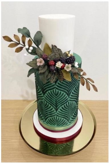 Bespoke Jewellery UK Green Leaf Wedding Cake