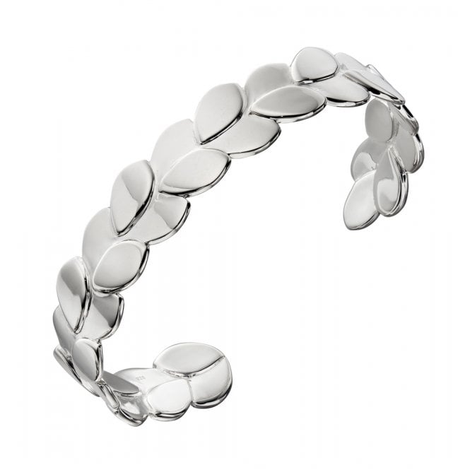 Joshua James Motive Silver Overlapping Leaf Bangle