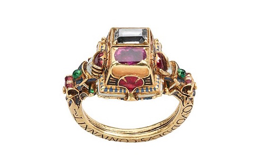 Bespoke Engagement Rings 17th Century Gimmel Ring with Vibrant Gemstones