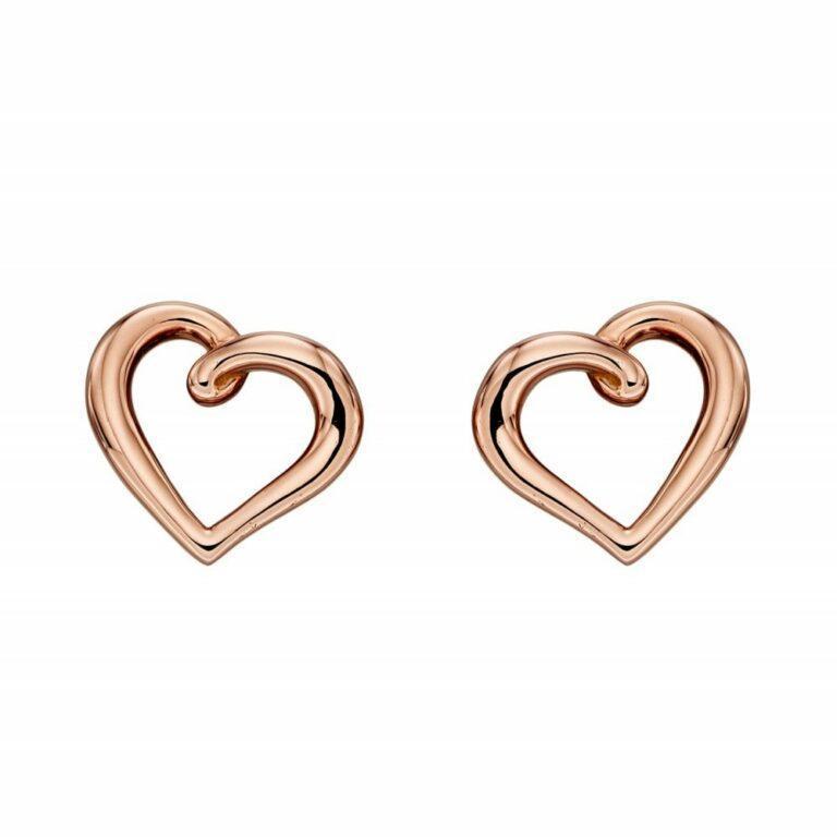 Slow Fashion Joshua James Rose Gold Heart Stud Earrings